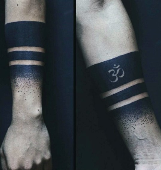手臂花环风格典型的线条简单纹身图案