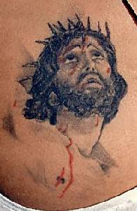 流着血的耶稣纹身图案