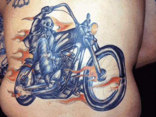摩托车上的死神赛车纹身团