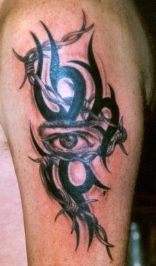 部落符号图腾与眼睛纹身图案