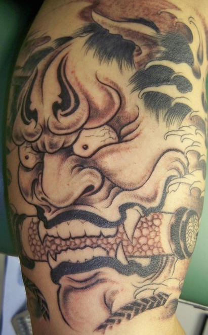 日式鬼恶魔纹身图案