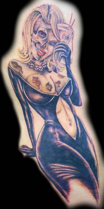 性感的僵尸女郎纹身图案