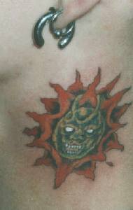 小太阳恶魔纹身图案