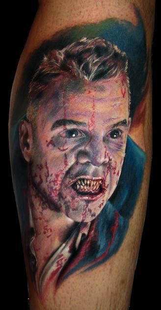 恐怖风格毛骨悚然的吸血鬼纹身图案