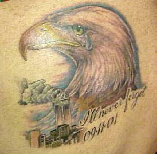 哭泣鹰美国911纹身图案