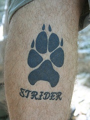 狗爪印英文字母纹身图案
