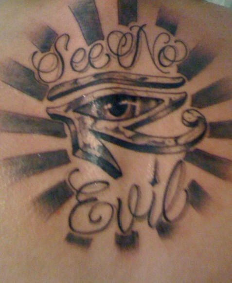 荷鲁斯之眼英文字母纹身图案