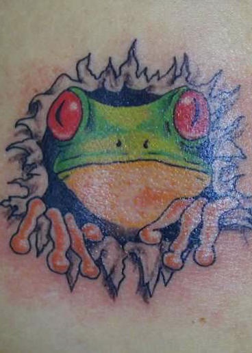 彩绘青蛙个性纹身图案