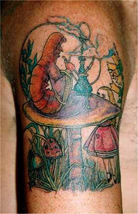 爱丽丝卡通世界彩绘纹身图案