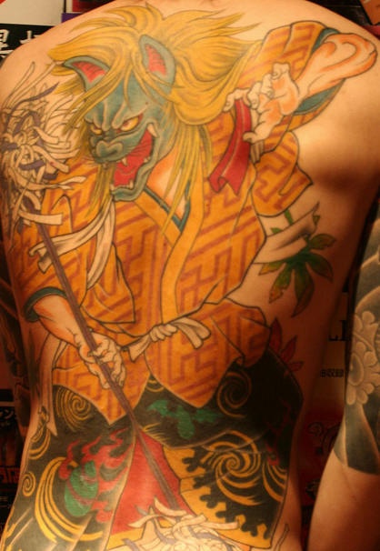 日本神兽武士纹身图案