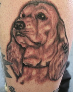 大耳朵猎犬的狗纹身图案