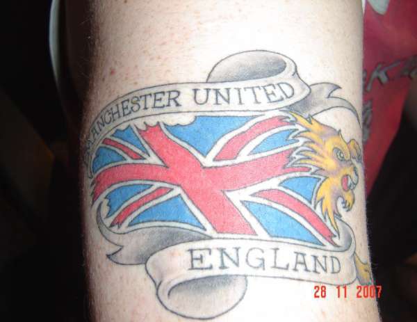 手臂爱国英格兰国旗纹身图案