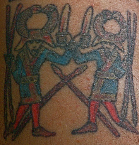 埃及两个勇士纹身图案