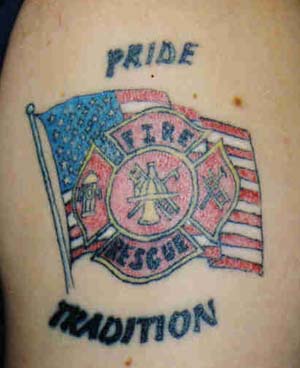 美国消防救援标志彩绘纹身图案