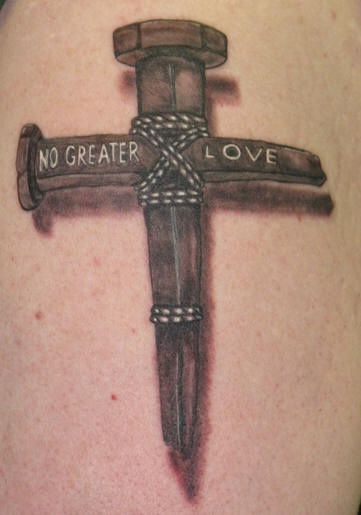 铁钉十字架基督教纹身图案