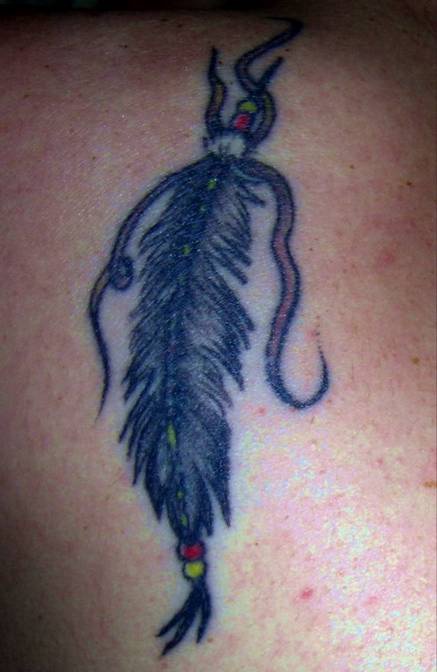 北美土著风羽毛护身符纹身图案