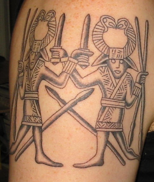 埃及战士神秘纹身图案