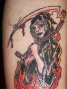 女死神彩绘纹身图案