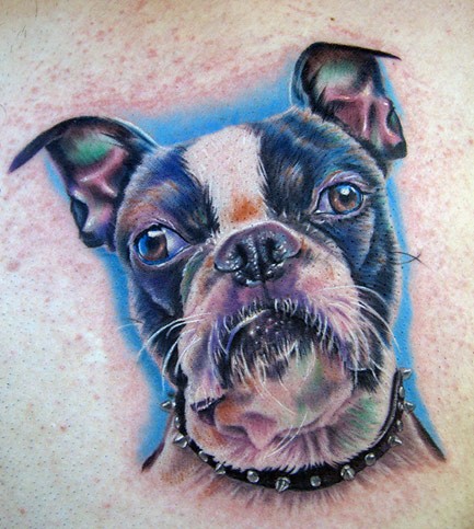 写实的好看小狗纹身图案