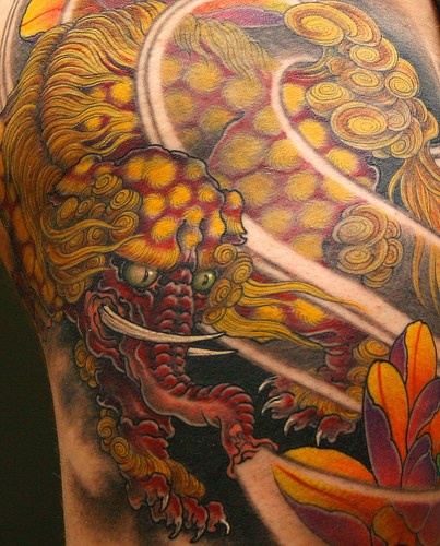 日式金象兽纹身图案