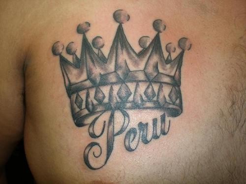 秘鲁话国王的皇冠纹身图案