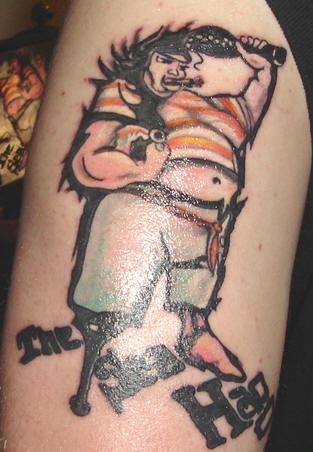 手臂彩色一条腿的海巫婆纹身图片