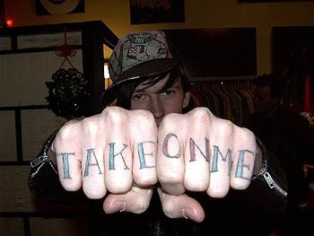 男性手指英文字母纹身图案