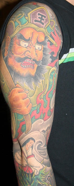 花臂日本历史人物纹身纹身图案