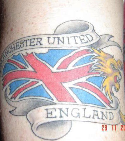 手臂彩色英格兰球迷纹身图案