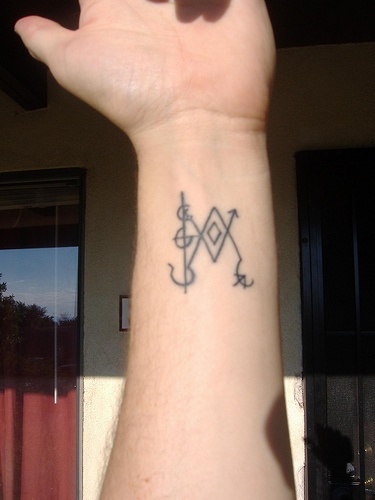 手腕内侧的神秘符号纹身图案
