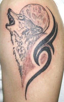 狼和部落的标志纹身图案