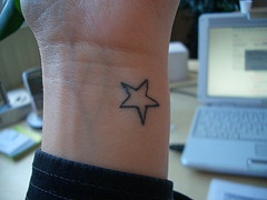 手腕上的小星星纹身图案