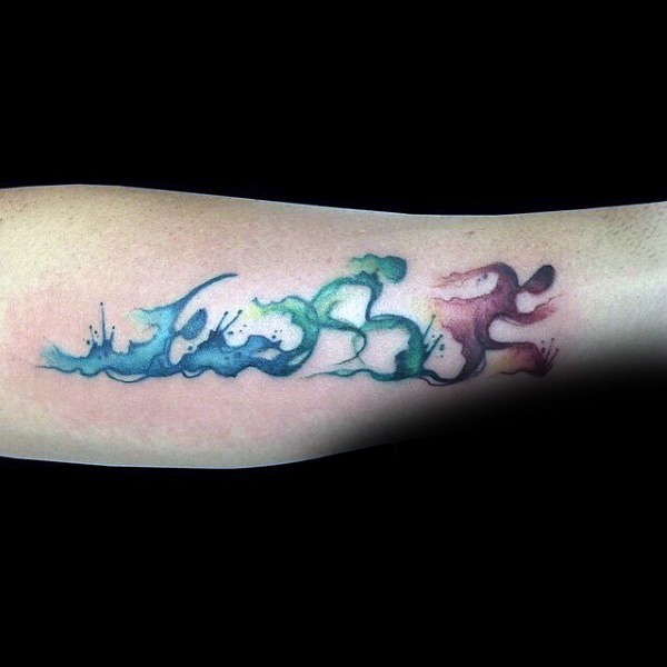 手臂水彩奥运会徽纹身图案