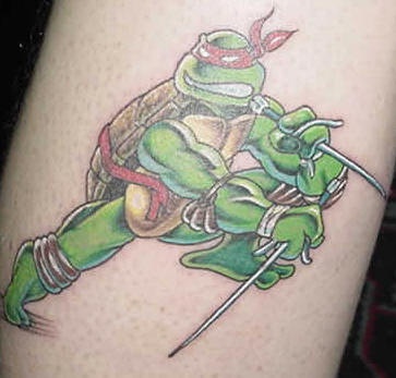 彩色忍者神龟纹身图片