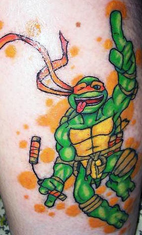 彩色忍者神龟纹身图案