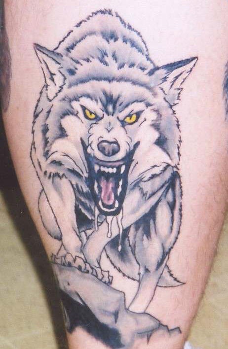 愤怒的狼纹身