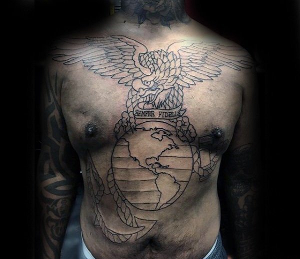 几款男性胸部上的霸气的纹身图案欣赏