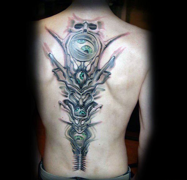 20款男性背部脊椎骨上的纹身图案欣赏