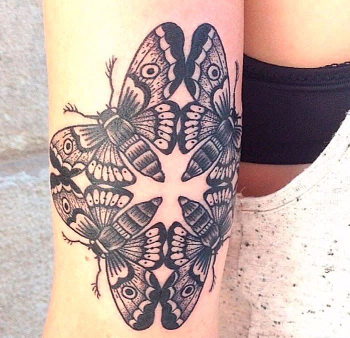 11款漂亮的飞蛾纹身蝴蝶纹身动物图案纹身