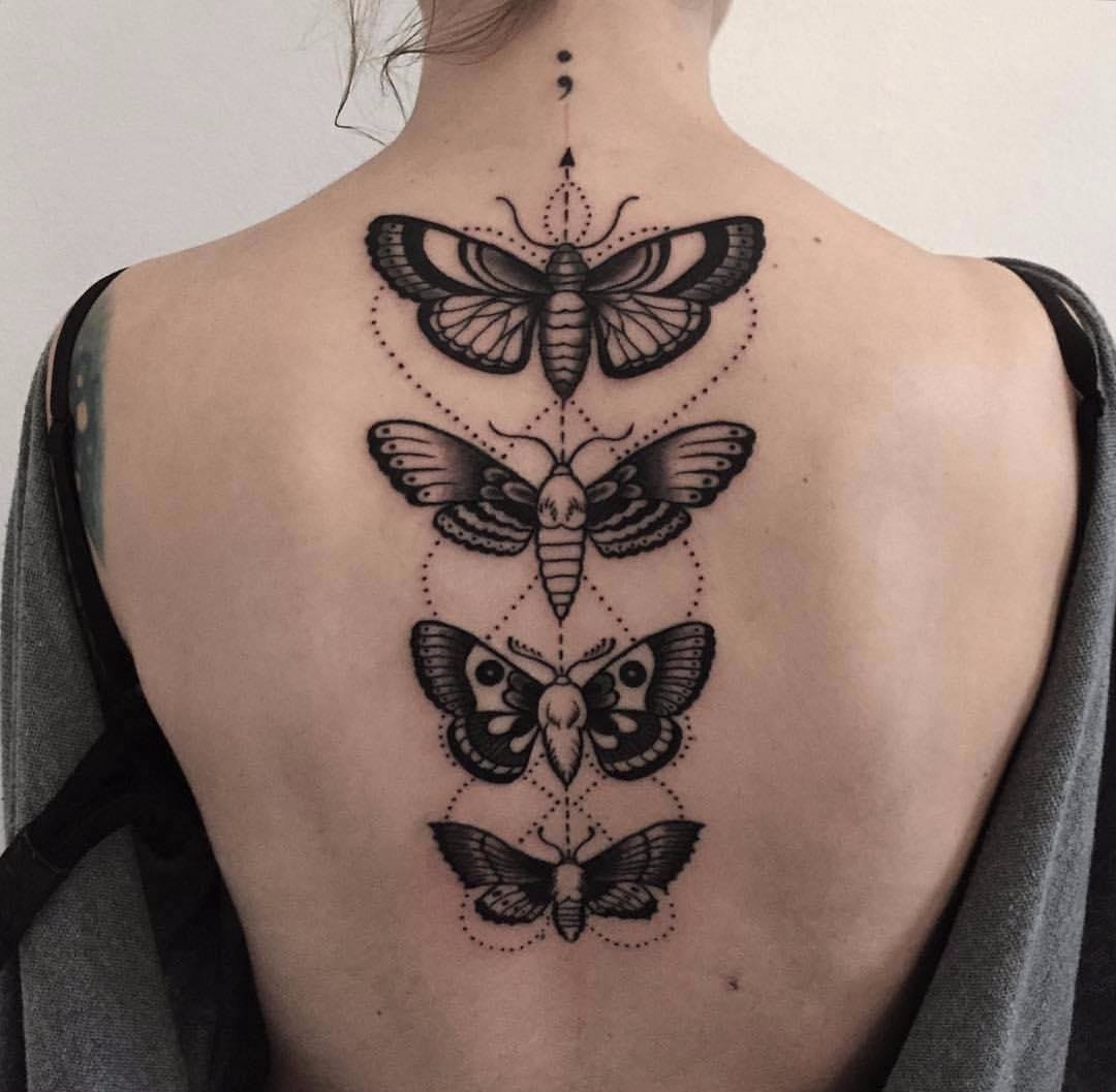 11款漂亮的飞蛾纹身蝴蝶纹身动物图案纹身