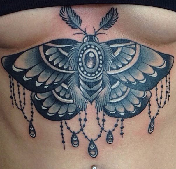 11款漂亮的飞蛾纹身蝴蝶纹身动物图案纹身