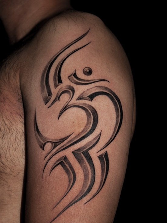 黑色的个性的酷酷的梵文纹身式样图腾纹身图案