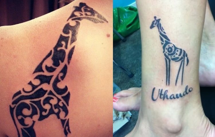 多款可爱的动物长颈鹿纹身图案