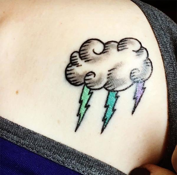 适合女生的云朵系列纹身图案