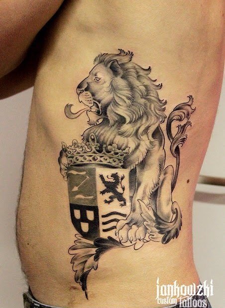男生霸气狮子纹身图案