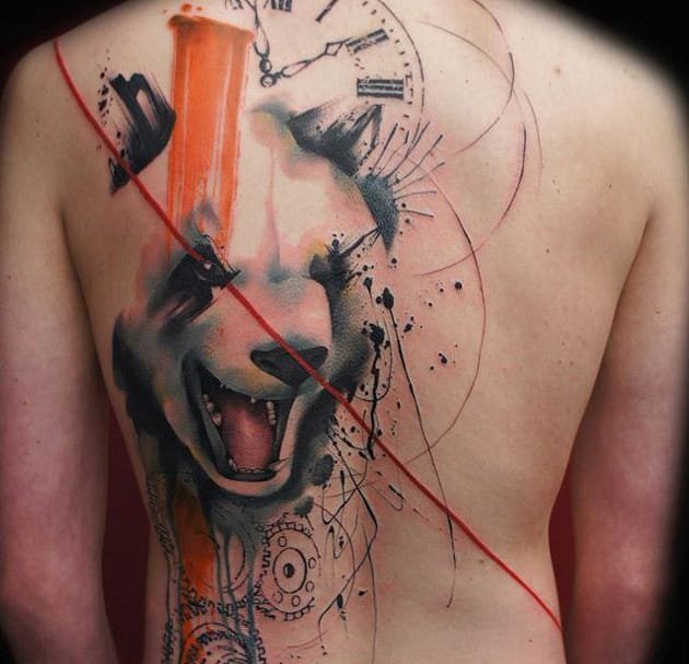 一组既可爱又霸气的小熊猫纹身小动物纹身图案