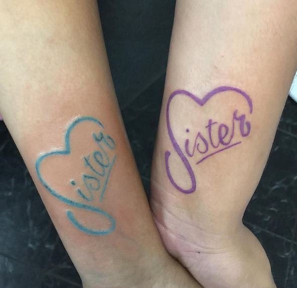 象征女生友谊的线条纹身简洁姐妹纹身小图案