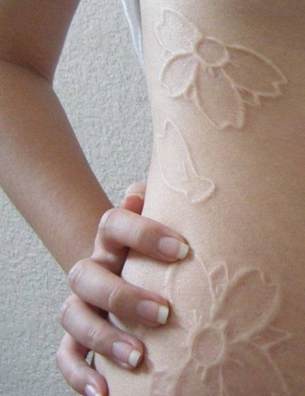 一组女生喜爱的超美的白色隐形纹身图案