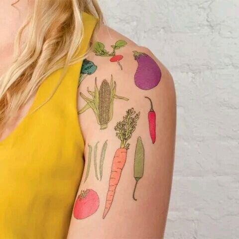 营养蔬菜纹身图案