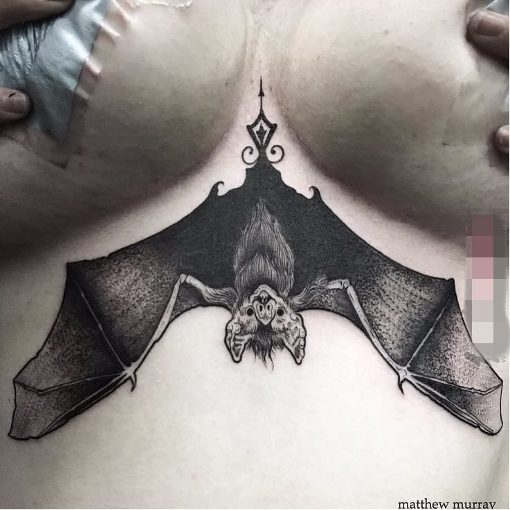 一组灵动可爱的蝙蝠纹身小动物纹身图案大全